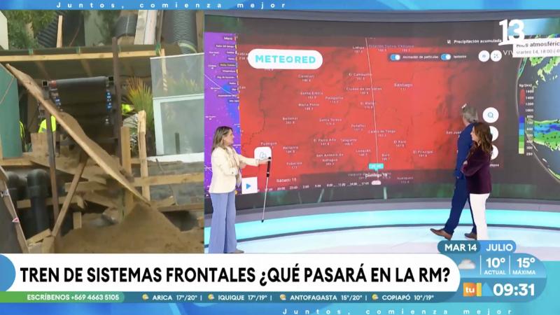 Michelle Adam revela a qué hora comenzarían las lluvias en Santiago.