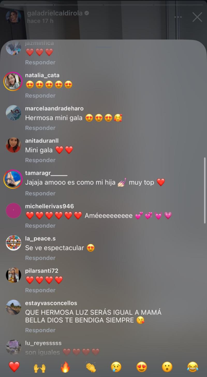 Comentarios en publicación de Gala Caldirola | Instagram