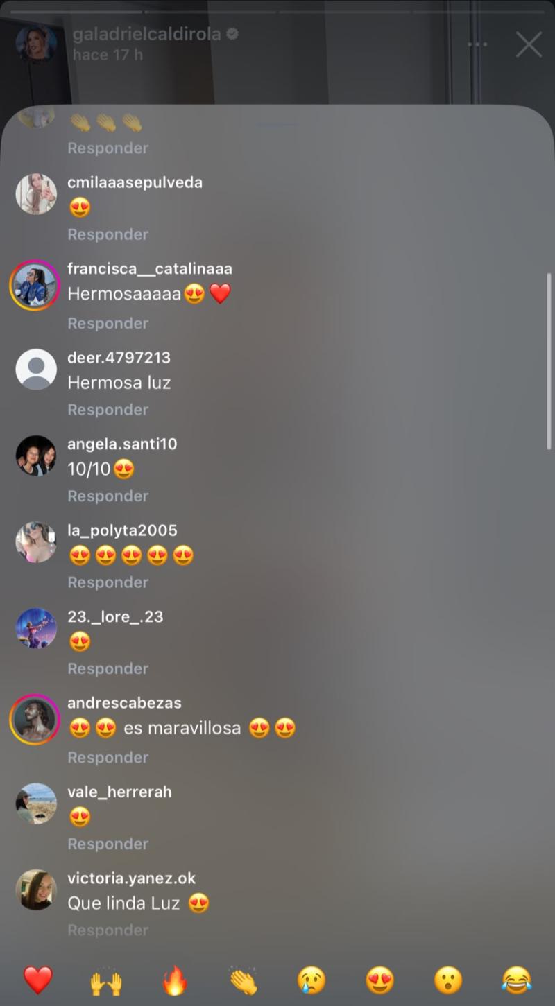 Comentarios en publicación de Gala Caldirola | Instagram