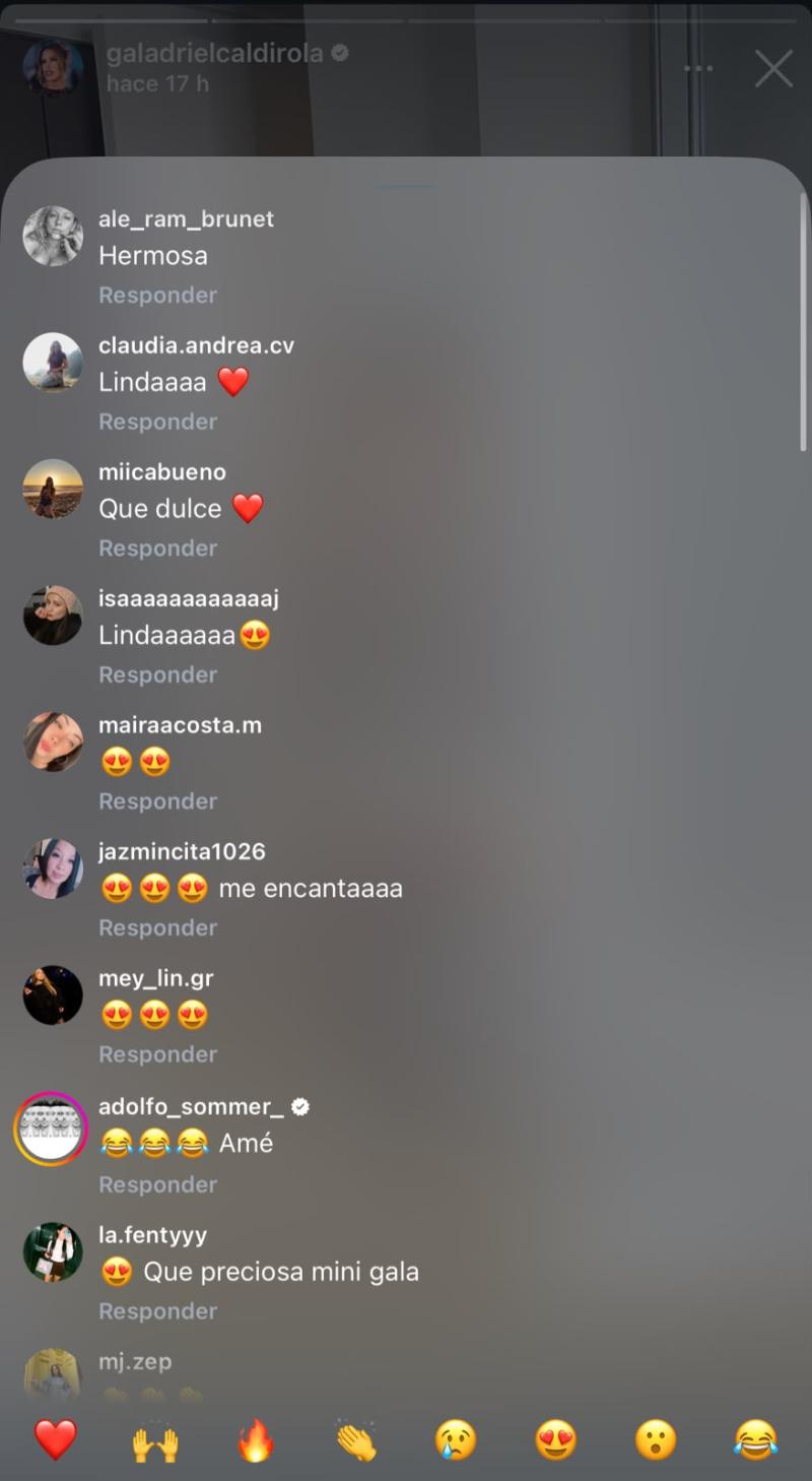 Comentarios en publicación de Gala Caldirola | Instagram