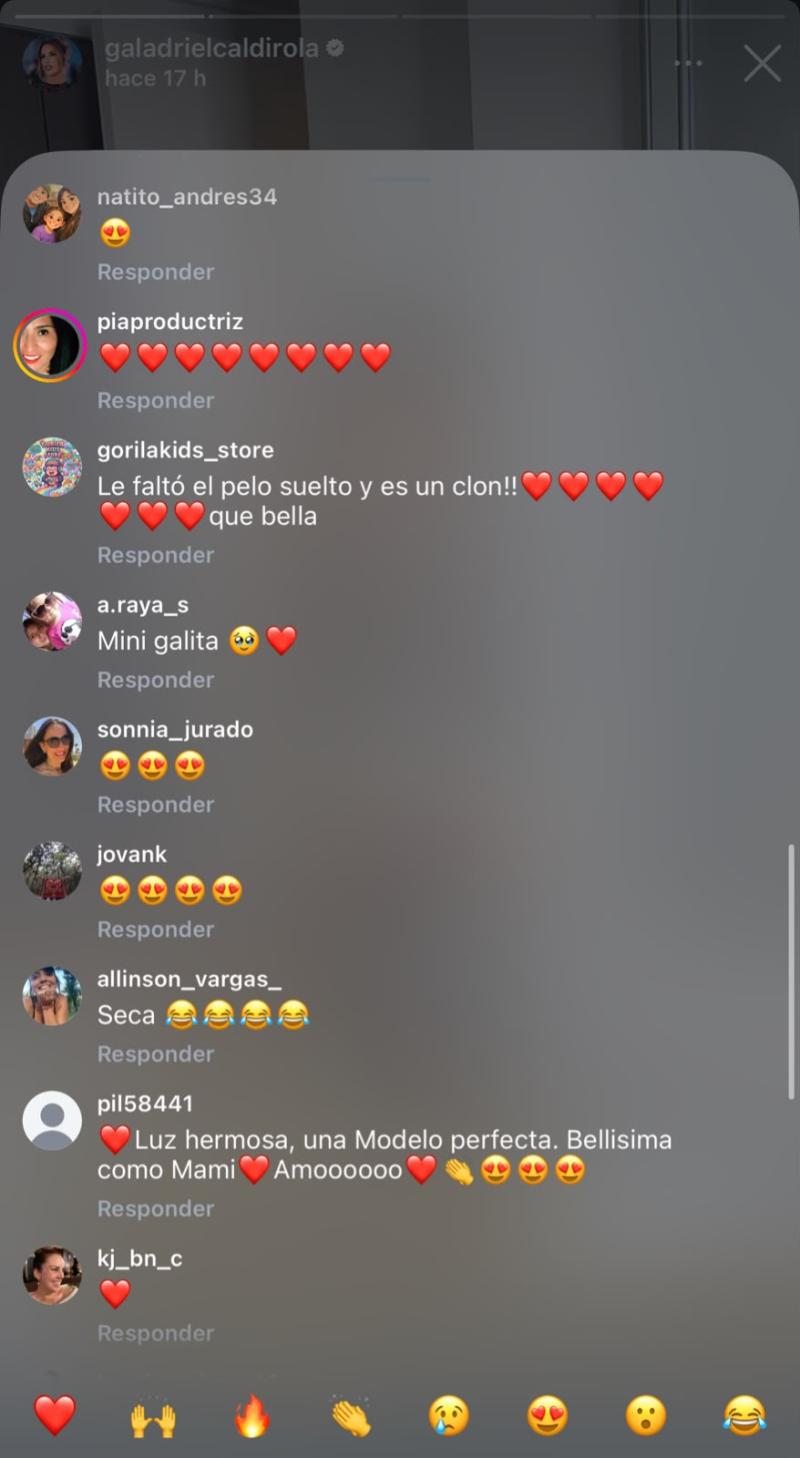 Comentarios en publicación de Gala Caldirola | Instagram