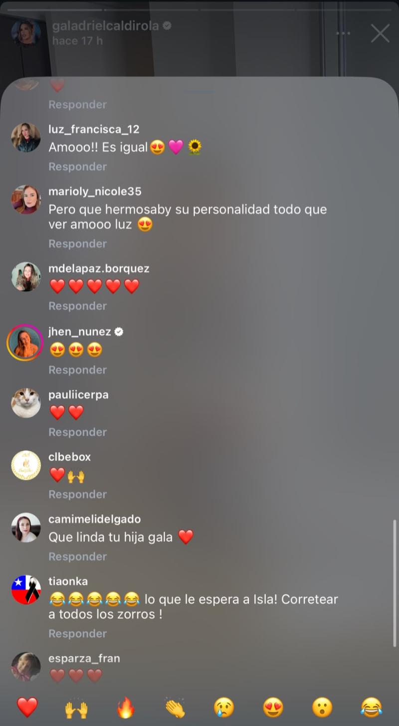 Comentarios en publicación de Gala Caldirola | Instagram