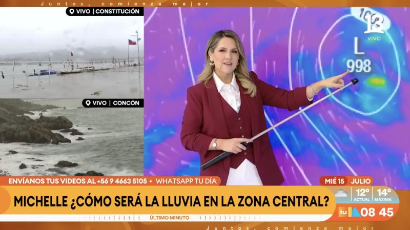 Michelle Adam cuenta a qué hora empiezan las lluvias en Santiago.