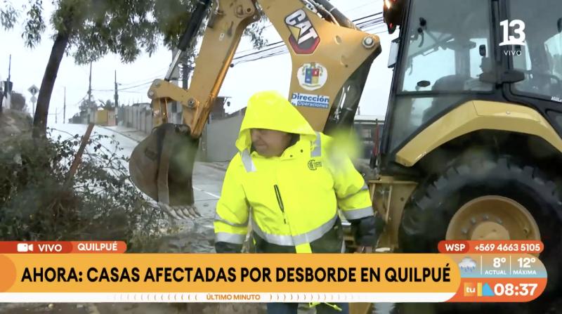 Quilpué: casas inundadas por desborde de canal.