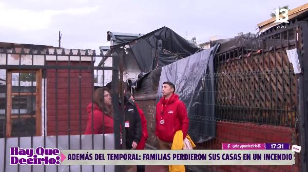 Willy Sabor ayuda a vecinos de Talagante tras brutal incendio.