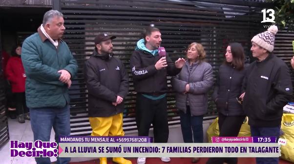 Willy Sabor ayuda a vecinos de Talagante tras brutal incendio.