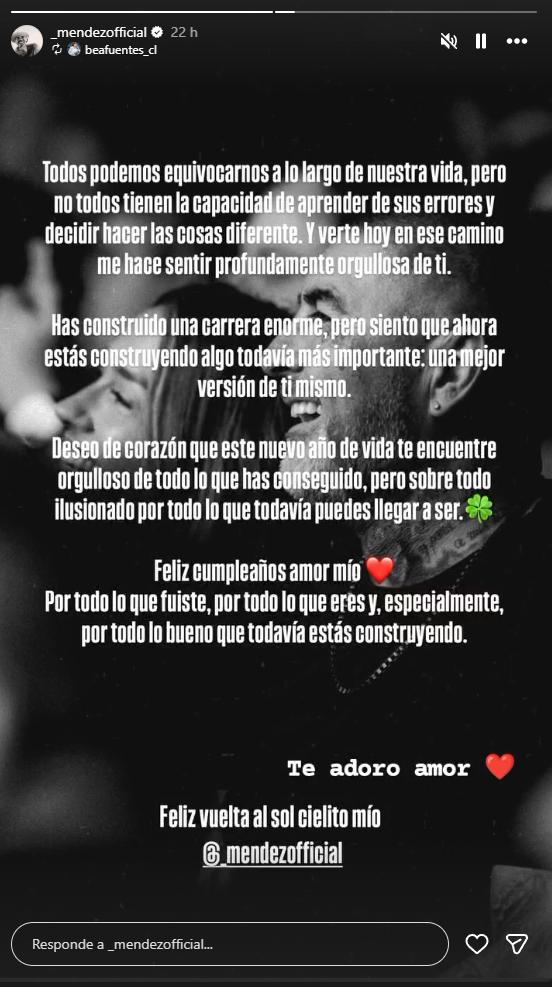 Pareja de DJ Méndez dedica romántico mensaje por cumpleaños del cantante | Instagram