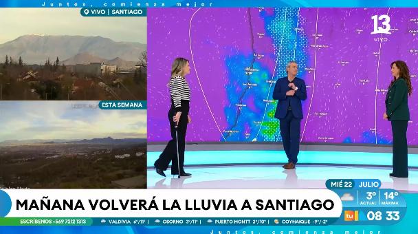 Michelle Adam explica cuándo vuelve la lluvia a Santiago.