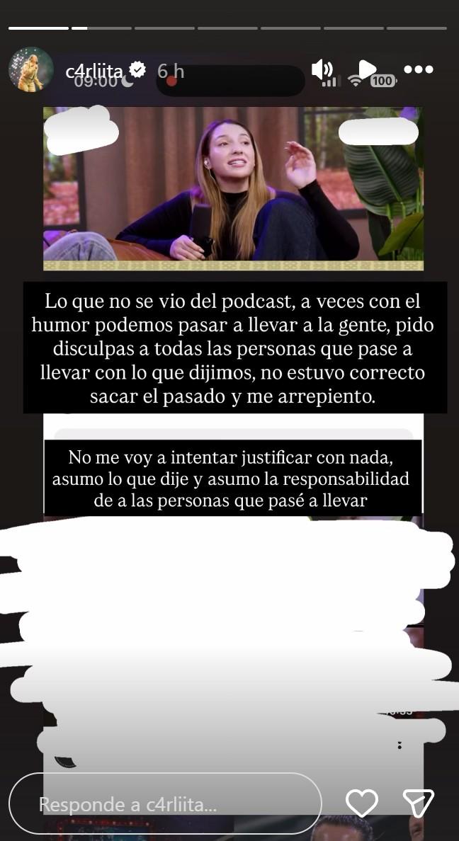 Historia de Carlita / Instagram