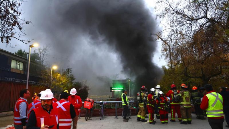 Incendio en Metro de Santiago - Créditos: ATON