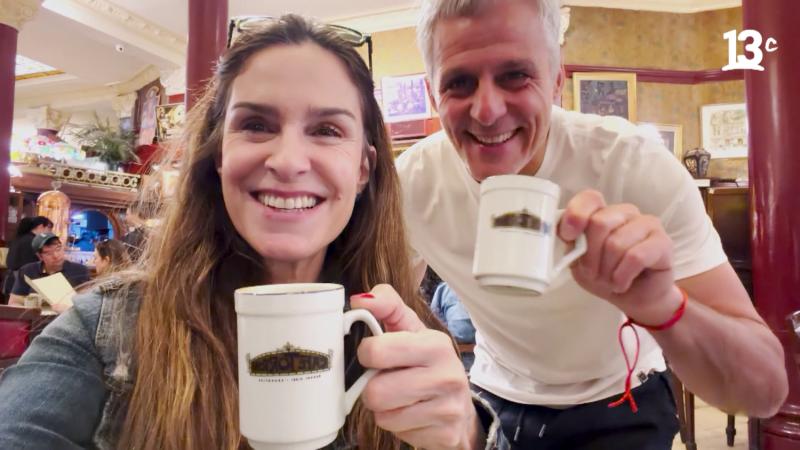 María Gracia Subercaseaux y su esposo Valdemar en Café Tortoni de Buenos Aires / 13C