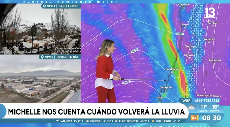 Michelle Adam explica cuándo vuelven las lluvias a Santiago.