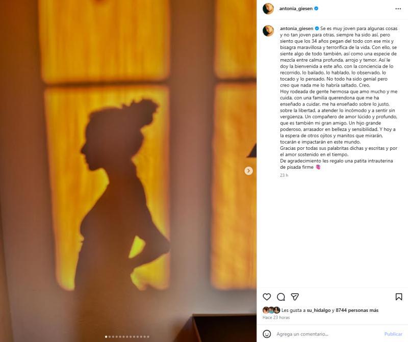 Actriz Antonia Gieseng da a conocer en redes sociales que está embarazada | Instagram