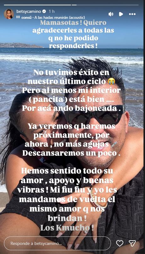 Betsy Camino reveló detalles de su último tratamiento de fertilidad | Instagram