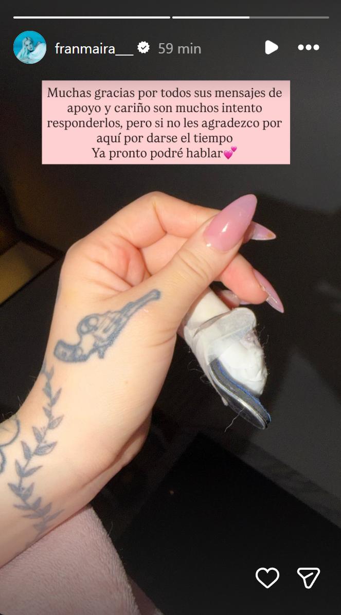 Mensaje que publicó Fran Maira tras sus declaraciones | Instagram