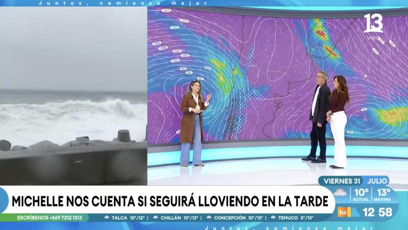 Michelle Adam explica en qué horarios vuelven las lluvias durante el fin de semana en Santiago.