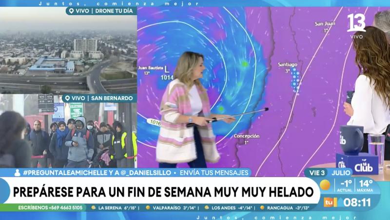 Michelle Adam anuncia lluvias para la región Metropolitana.