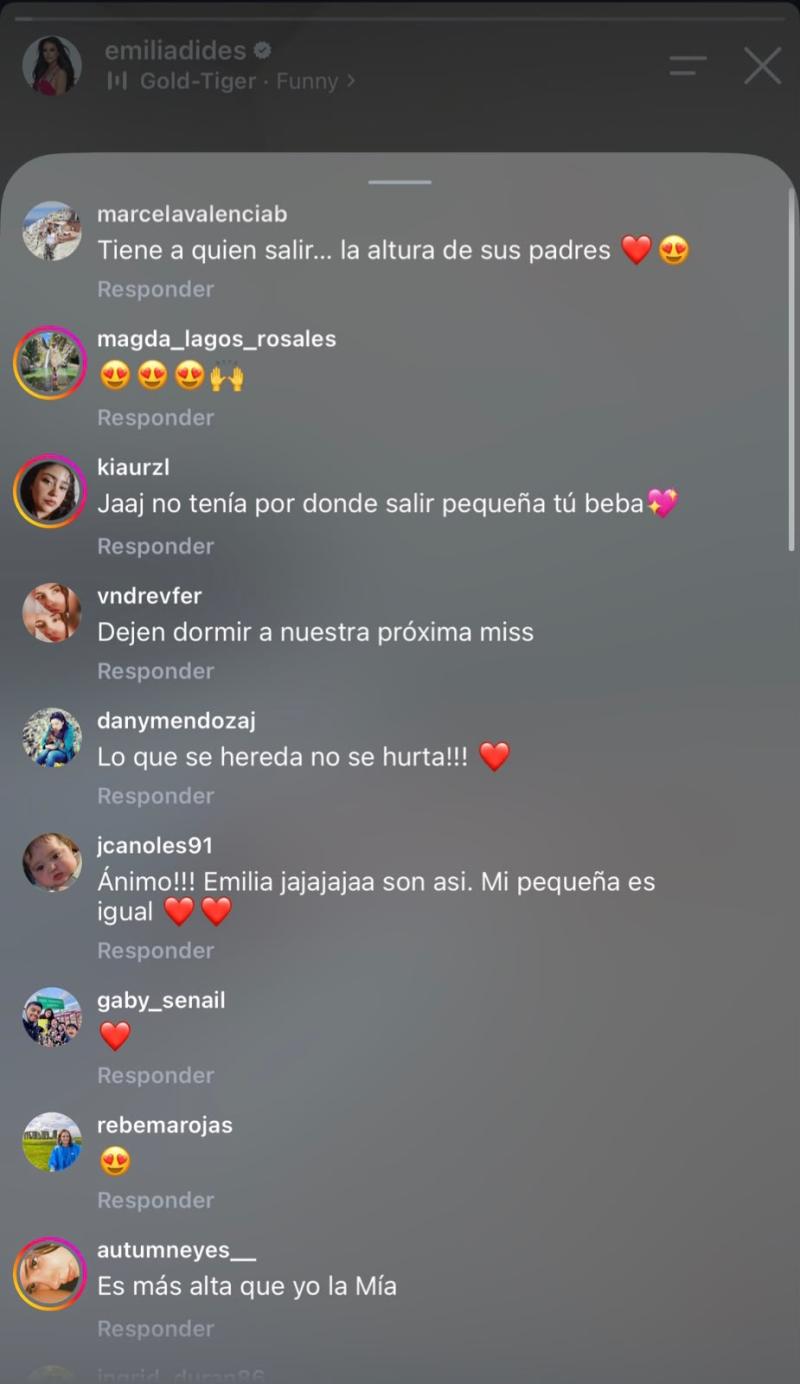 Reacciones a foto de hija de Emilia Dides | Instagram