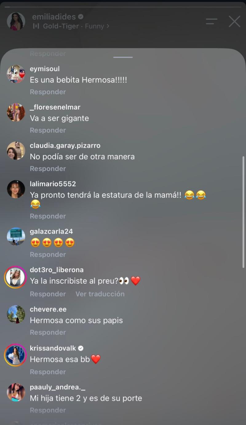 Reacciones a foto de hija de Emilia Dides | Instagram