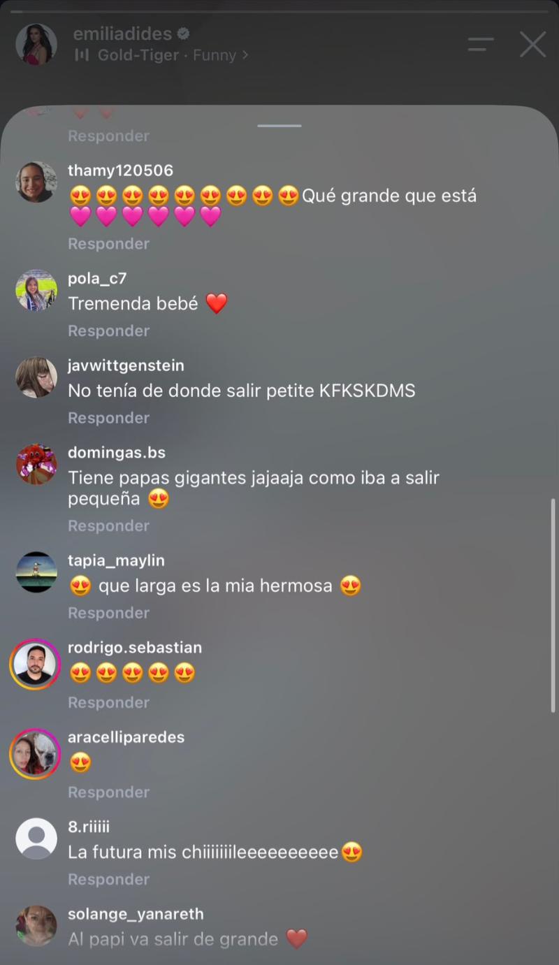 Reacciones a foto de hija de Emilia Dides | Instagram