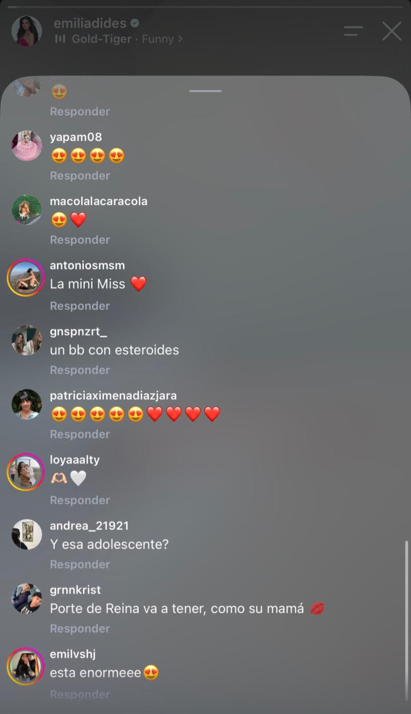Reacciones a foto de hija de Emilia Dides | Instagram