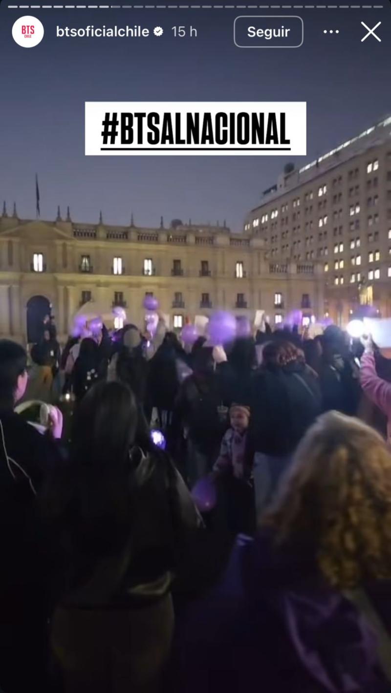 Instagram Fans club - “BTS al Nacional”: masiva protesta de ARMY llega a La Moneda
