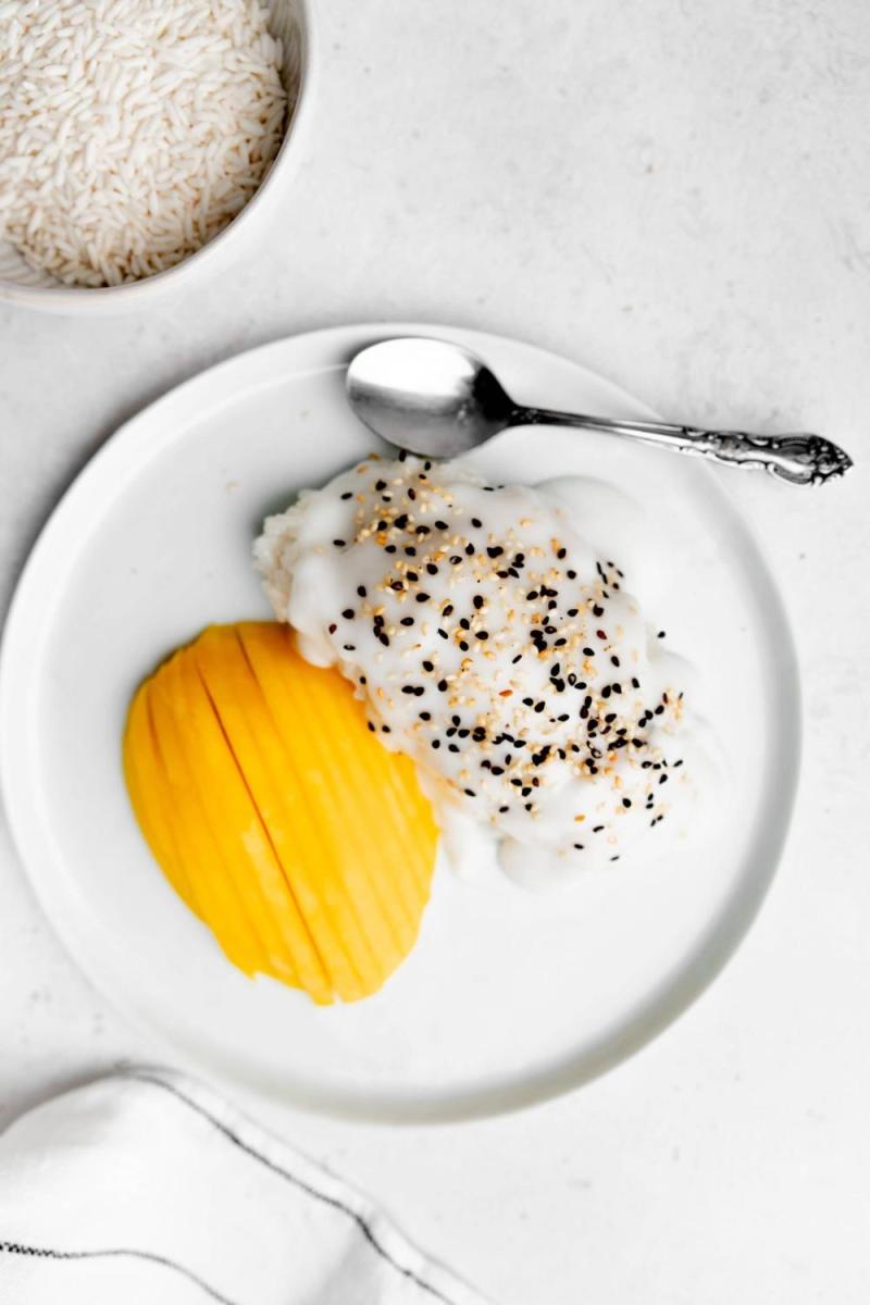 arroz pegajoso tailandés con mango. / CravingJournals, blog de Lorena Salinas