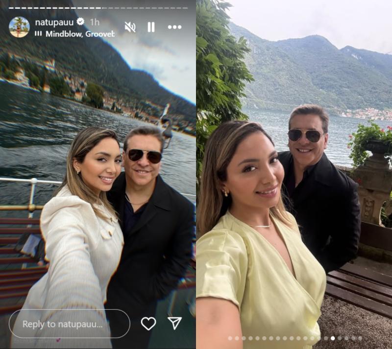 Natalia Paulina y Julio César Rodríguez durante sus vacaciones por Europa en 2025 | Instagram