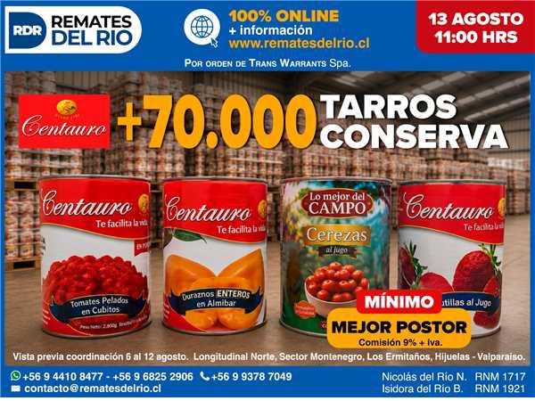 Remate de latas de conserva - Créditos: Remates del Río