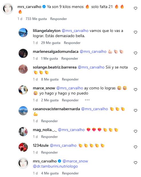 Comentarios en publicación de Michelle Carvalho | Instagram