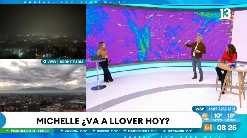 Michelle Adam cuenta a qué hora comienza a llover este viernes.