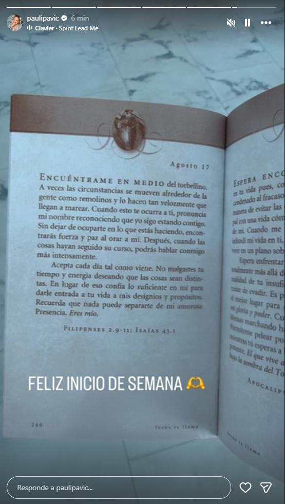 Publicación de Paula Pavic tras detención de Camilo Huerta | Instagram