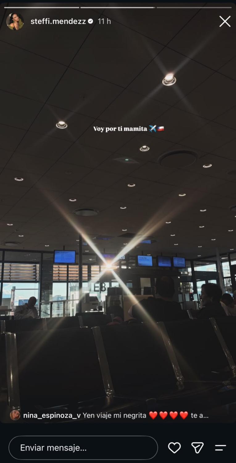 Publicación de Steffi Méndez antes de llegar a Chile | Instagram