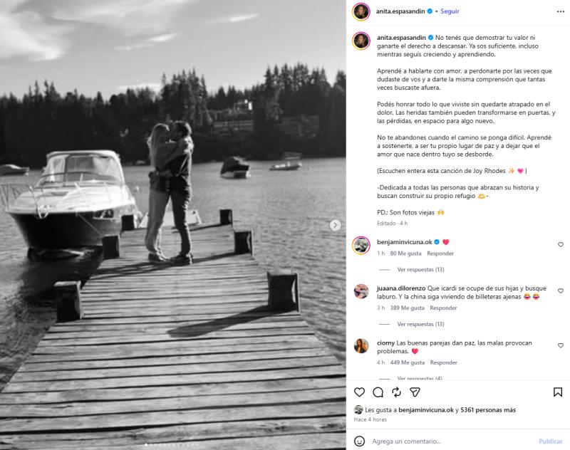 Anita Espasandín defiende a Benjamín Vicuña tras declaraciones de Mauro Icardi | Instagram