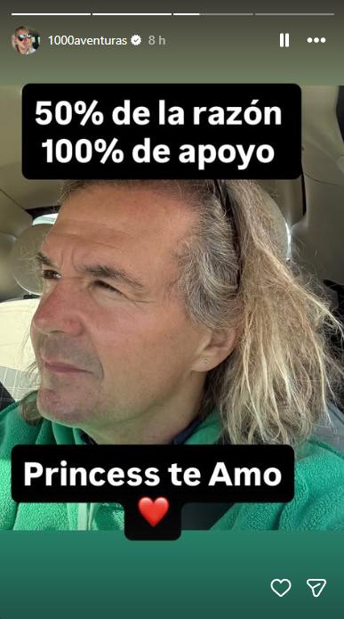 Historia de Instagram del padre de Coté López - Instagram @1000aventuras