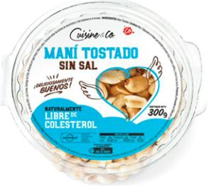 Maní tostado sin sal de la marca Cuisine & Co.