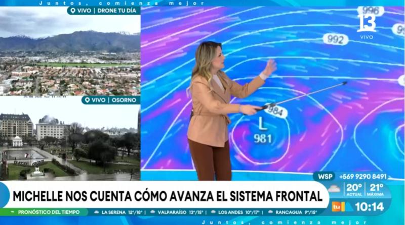 Michelle Adam revela a qué hora comienzan la lluvias el miércoles 26 de agosto.
