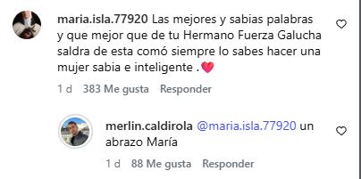 El inesperado mensaje de la mamá de Mauricio Isla hacia Gala Caldirola | Crédito: Instagram Merlin Caldirola