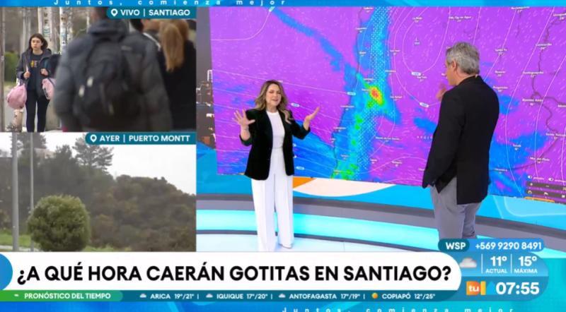 Michelle Adam revela los mayores pulsos de lluvias para este miércoles en la RM.
