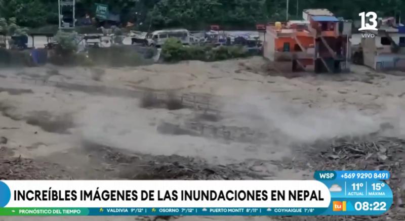 Impactantes inundaciones en Nepal.