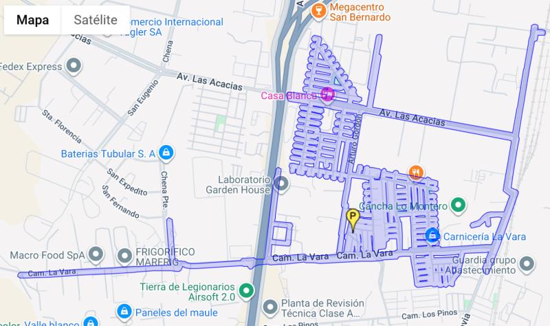 Corte de agua en San Bernardo y El Bosque - Captura de pantalla web Aguas Andinas