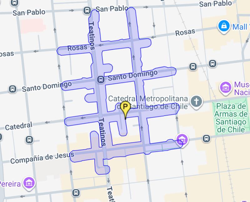 Corte de agua en Santiago - Captura de pantalla web Aguas Andinas