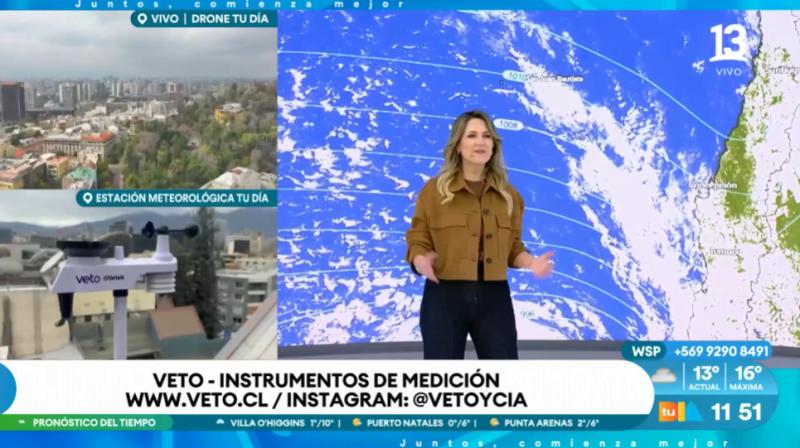 Michelle Adam presenta la nueva estación meteorológica.