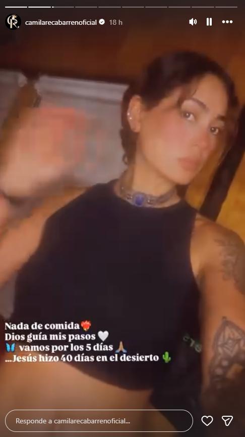 Camila Recabarren revela que lleva varios días sin comer | Crédito: Instagram Camila Recabarren
