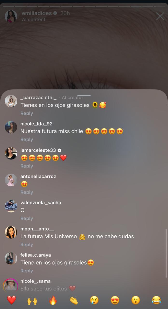 Reacciones a foto donde se muestra parte de la cara de la hija de Emilia Dides y Sammis Reyes | Crédito: Instagram Emilia Dides