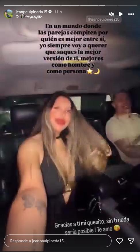 Jean Paul Pineda comparte publicación de su novia | Crédito: Instagram Jean Paul Pineda