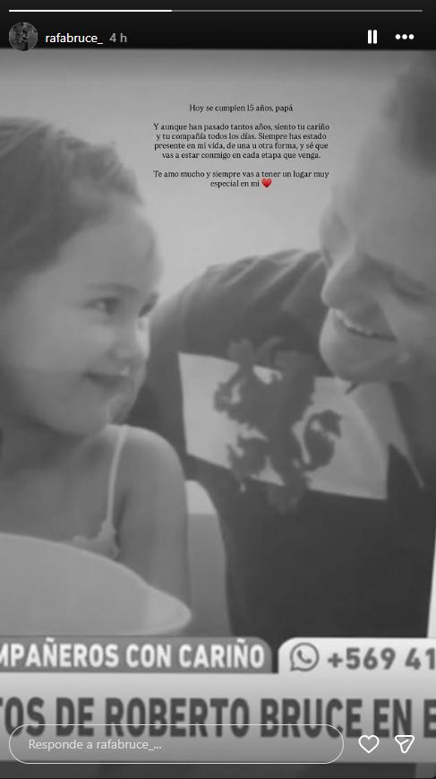 Hija de Roberto Bruce lo recordó en el aniversario de su muerte | Crédito: Instagram Rafaela Bruce