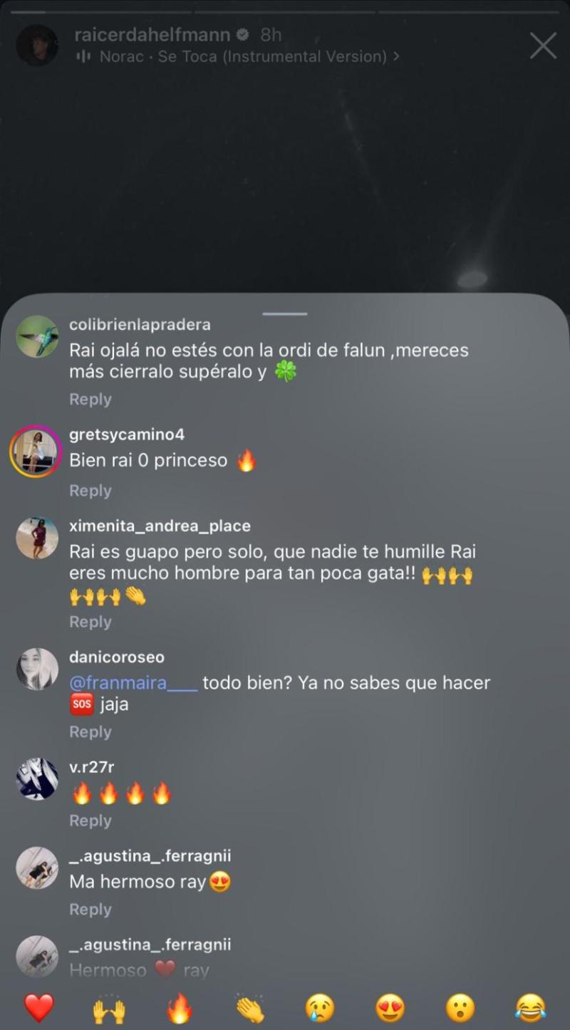 Raimundo Cerda recibe ola de comentarios contra Faloon Larraguibel | Crédito: Instagram Rai Cerda