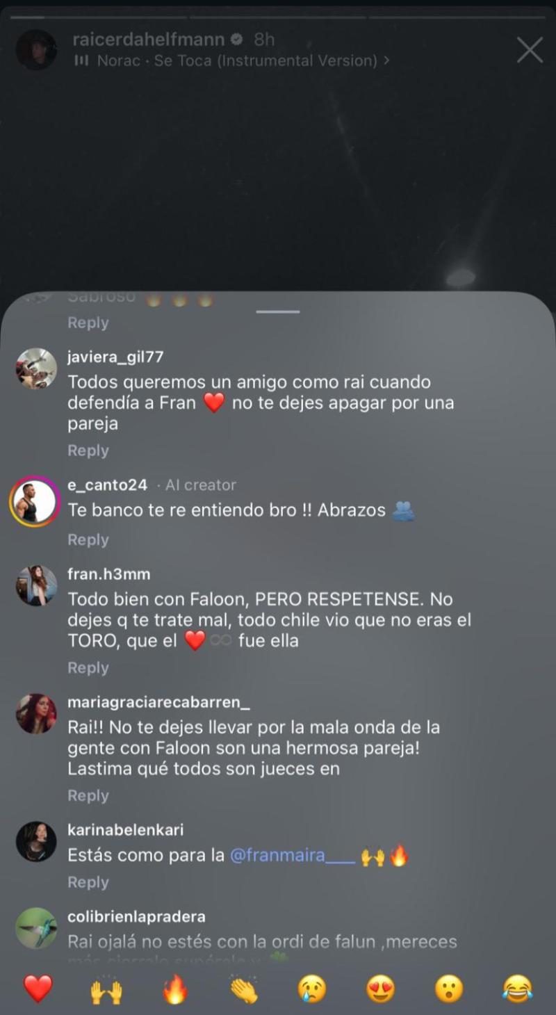 Raimundo Cerda recibe ola de comentarios contra Faloon Larraguibel | Crédito: Instagram Rai Cerda