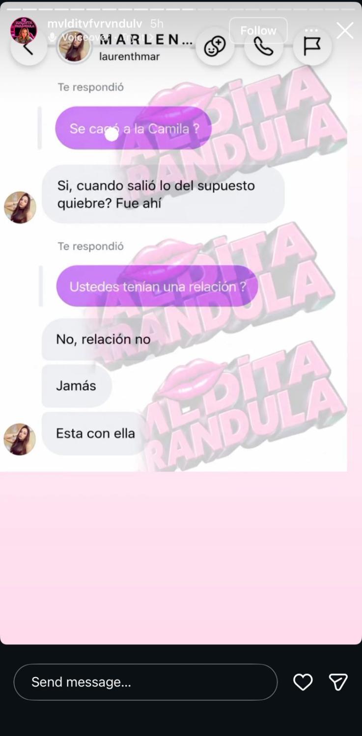 La reacción de Camila Sepúlveda y su relación con Jordhy Thompson | Crédito: Instagram Maldita Farándula